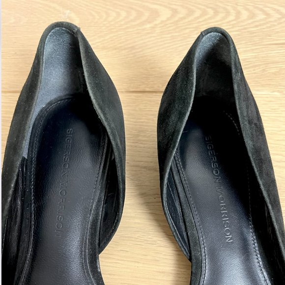 Sigerson Morrison Black Suede Flats - Size 7 - Picture 3 of 8